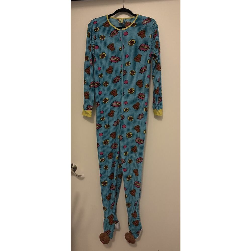 RARE 2012 Official Domo Adult size XS 1 piece Pajamas CUTE PLUSH FEET